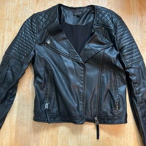Top shop quilted leather jacket